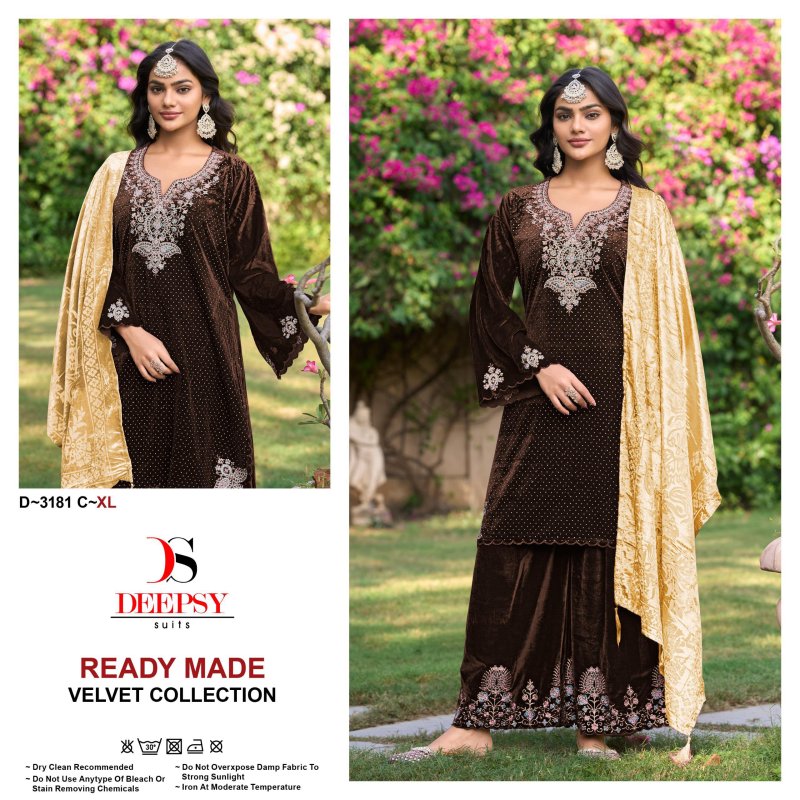 D 3181 A To D By Deepsy Velvet Readymade Pakistani Suits